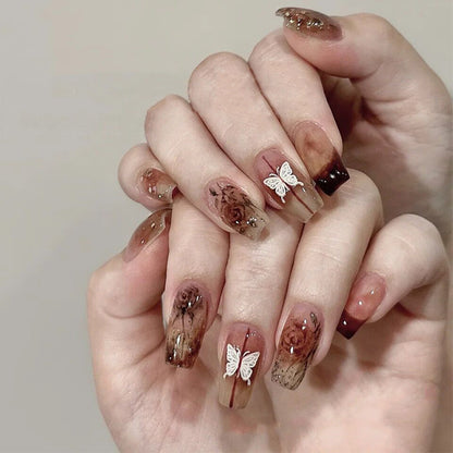 Minimalist French Wearable Nails New Versatile Daily Gradient Pure Desire Style Nail Art Brightening Handmade Detachable Nail Tips