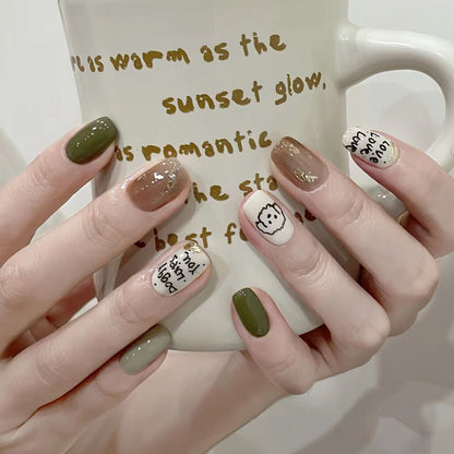 Minimalist French Wearable Nails New Versatile Daily Gradient Pure Desire Style Nail Art Brightening Handmade Detachable Nail Tips