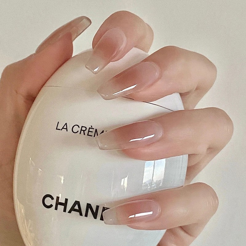 Minimalist French Wearable Nails New Versatile Daily Gradient Pure Desire Style Nail Art Brightening Handmade Detachable Nail Tips