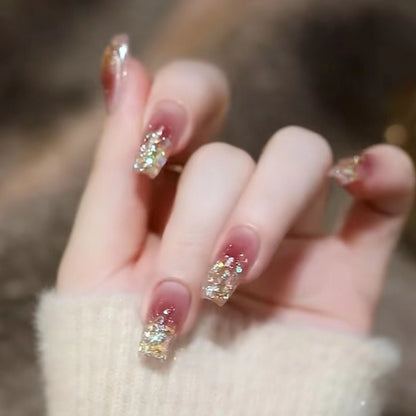 Minimalist French Wearable Nails New Versatile Daily Gradient Pure Desire Style Nail Art Brightening Handmade Detachable Nail Tips