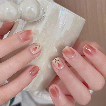 Minimalist French Wearable Nails New Versatile Daily Gradient Pure Desire Style Nail Art Brightening Handmade Detachable Nail Tips