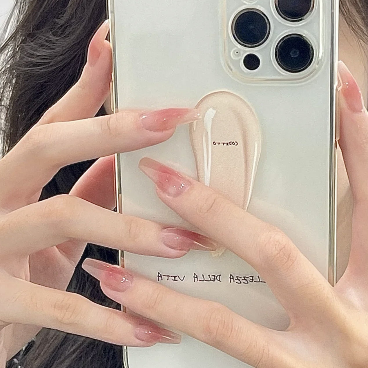 Minimalist French Wearable Nails New Versatile Daily Gradient Pure Desire Style Nail Art Brightening Handmade Detachable Nail Tips