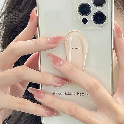 Minimalist French Wearable Nails New Versatile Daily Gradient Pure Desire Style Nail Art Brightening Handmade Detachable Nail Tips