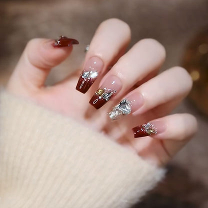 Minimalist French Wearable Nails New Versatile Daily Gradient Pure Desire Style Nail Art Brightening Handmade Detachable Nail Tips