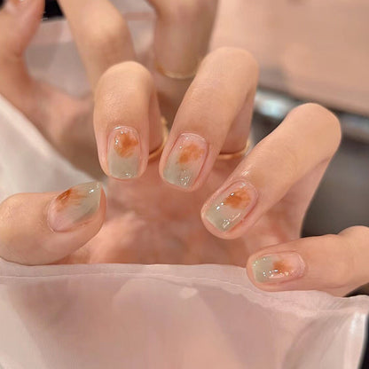 Minimalist French Wearable Nails New Versatile Daily Gradient Pure Desire Style Nail Art Brightening Handmade Detachable Nail Tips