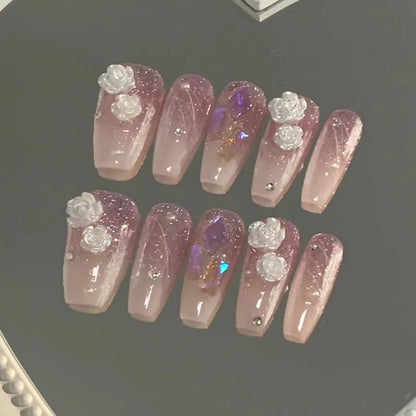 Minimalist French Wearable Nails New Versatile Daily Gradient Pure Desire Style Nail Art Brightening Handmade Detachable Nail Tips