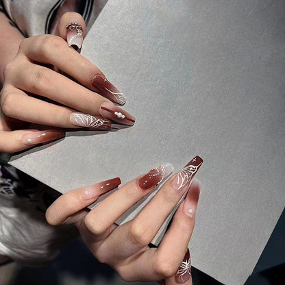 Minimalist French Wearable Nails New Versatile Daily Gradient Pure Desire Style Nail Art Brightening Handmade Detachable Nail Tips