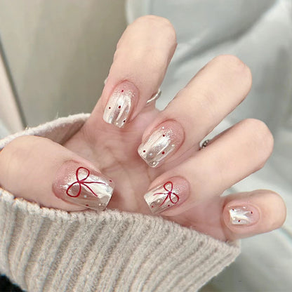 Minimalist French Wearable Nails New Versatile Daily Gradient Pure Desire Style Nail Art Brightening Handmade Detachable Nail Tips